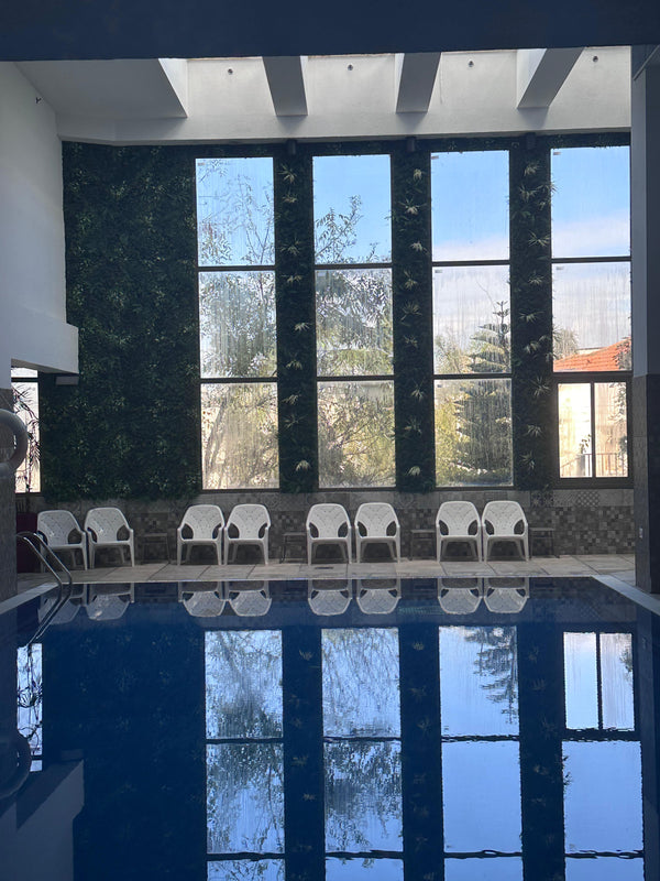קיר ירוק בבריכה מקורה – דקור ירוק