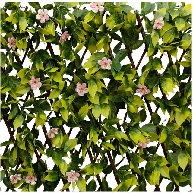 גדר ערבה מלאכותית עם פריחה ורודה דגם ™GIARDFLORA - DecorYarok